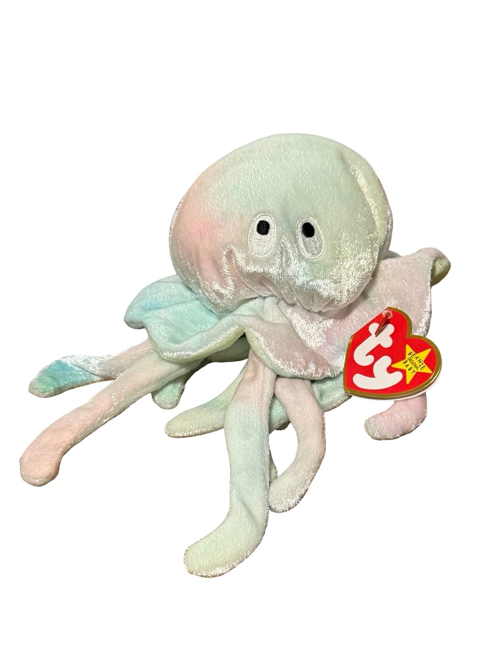 Ty Beanie Babies Goochy Jellyfish Plush Pastel Tie Dye 1998 With Tags